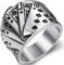 Royal Flush Ring für Männer, Flush Poker Karten Ring, Spielkartenringe, Herren Edelstahlspaten Royal Flush Poker Glücksring, Amulett Ring, Casino Glücksspiel Schmuck Geschenk für Männer Jungen (18.1)