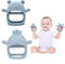 Bambebe 2 Pack Silicone Teether Mitten, Baby Silicone Teething Toy, Silicone Teether Gloves for Baby 3 Months, Baby Chew Toys 3-6 Months 3D Shape, Massages Sore Gums for 3 Months Breast Feeding Baby