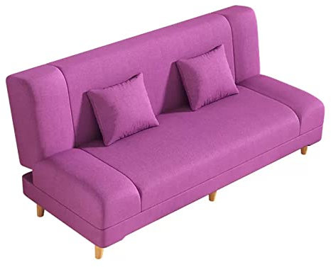 JHKZUDG Modernes Liegelieben, Liebesseat,Cabrio Futon Sofa Bett,Polstered Folding Sleeper Couch -Sofa Mit 2 Kissen,Für Wohnungen, Schlafzimmer, Wohnzimmer,Lila,180 × 43 × 75cm