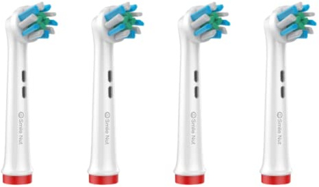 Smile Nut Replacement Electric Toothbrush Heads – Deep Cleaning Brush Heads for Plaque Removal - Compatible with Oral-B and Braun Toothbrush Handles