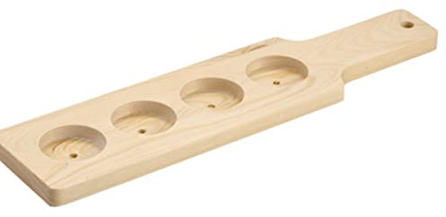 LZMS 14 1/2 Natural Wood Flight Paddle - Beer Flight Board - Shot Board Seving Tray - Shot Glasses Holder for Craft Beer, Whiskey, Bourbon, Wine (6 Packs)