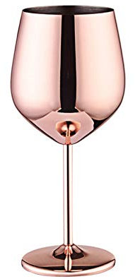 HUFFA 520 ml Rotweinglas Edelstahl Barware Saftgetränk Tasse Restaurant Champagnerkelch (Color : Rose red)