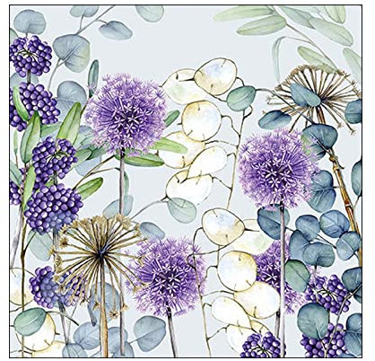 20 Servietten Löwenzahn in bunter Pflanzenwelt | Blumen | Frühling | Sommer | Tischdeko | Decoupage | Serviettentechnik 33x33cm