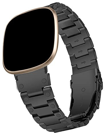 Gimuk Kompatibel mit Fitbit Versa 4 Armband für Männer und Frauen, Metall-Edelstahl-Armband, Ersatz-Business-Armband für Fitbit Versa 4/Versa 3/Sense 2/Sense, 5.5- 8.0, Edelstahl