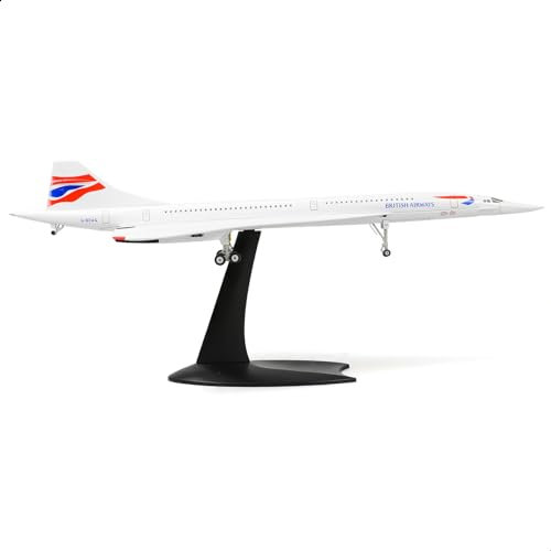 NUOTIE 1/200 Concorde Flugzeug Modell Diecast Metall Flugzeug Modellbausatz Simulation Display Flugzeug Modell Zwei Versionen verfügbar für Display Sammlungen (1/200 British Airways)