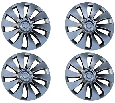 4PCS Nabenkappe Performance Ersatzradkappe Felgenabdeckung Radkappe Vollabdeckung Zubehör, kompatibel for Tesla Model 3 19 Zoll 2017-2019 2020 (Color : Grey)