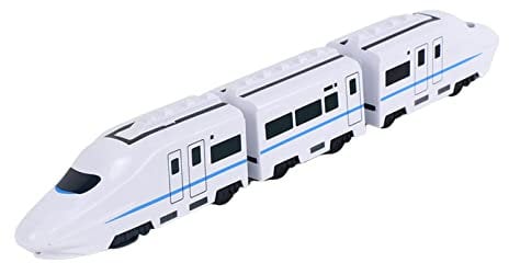 Rianpesn Trenino Elettrico con luci Lampeggianti - Giocattolo a Binario ad Alta velocità Alimentato a Batteria - Simulazione Treno ad Alta velocità Modello Harmony Train, Regali per Bambini di età