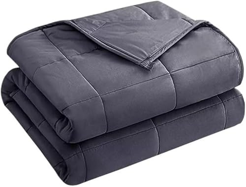 11.3kg Weighted Blanket for Adults (152.4 x 203.2 cm, Grey) - Cooling Heavy Blanket for Sleeping, Perfect for 108.9 to 118.9 kg, Thick Breathable Winter Blanket with Beads