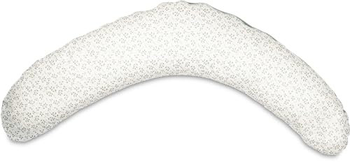 ULLENBOOM ® Stillkissenbezug 190 cm aus 100% OEKO-TEX Baumwolle, Made in EU - Bezug für Stillkissen, Seitenschläferkissen & Schwangerschaftskissen, Floral Grün