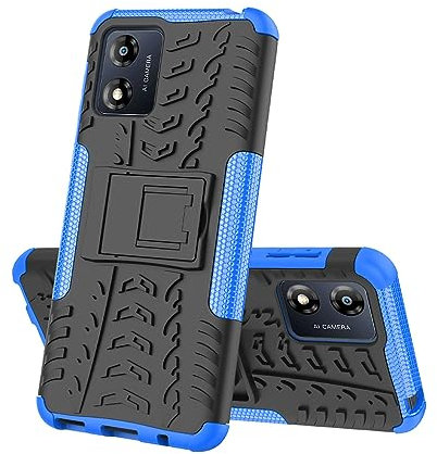 SEAHAI Hülle für Motorola Moto E13, Militärstandard Strapazierfähig Robust Handyhülle Outdoor Stoßfest Handy Case Schutzhülle mit Stabilem Ständer - Blau