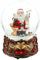 Dekohelden24 Schneekugel Weihnachtsmann mit Geschenkliste und Rehlein auf weihnachtlichen Sockel mit Spielwerk, Melodie Oh du Fröhliche, L/B/H/Ø Kugel 10 x 10 x 15 cm Ø 10 cm