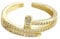 Gu Feng Gold Plated Cz Nail Rings For Women Hip Hop Punk Style Cubic Zirconia Open Adjust Finger Ring
