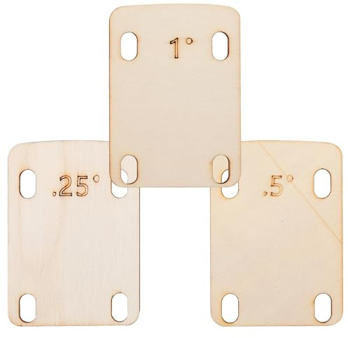 Vanyibro 3pcs Guitar Neck Shims,Solid Maple Wood, Resonant and Stable - 0.25, 0.5, and 1 Degree Guitar Neck Plate Tool for Guitar Bass Repairment
