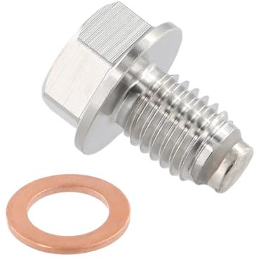 Magnetische Ölablassschraube, Magnetisch Auto Ölschraube Kit mit Unterlegscheibe, Ölwannenwanne Schraube Ablassschraube, Rostfreie Stähle Magnetische Dichtung Ölwannenablassmutter (12 * 1.25)