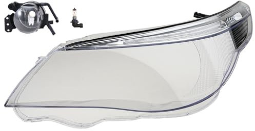 Johns, Scheinwerfer Glas Hauptscheinwerfer passend für BMW 5er E60 E61 03-07 li. M. LED + Nebelscheinwerfer + Leuchtmittel