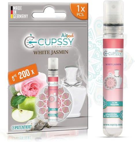 Auto Duft Secret of Zara Home White Jasmin 1X, Lufterfrischer für Auto & Wohnmobil - langanhaltender Duft, Parfum Auto Raumduft, Geruchsneutralisierer, Cupssy der Auto Duft Airspay