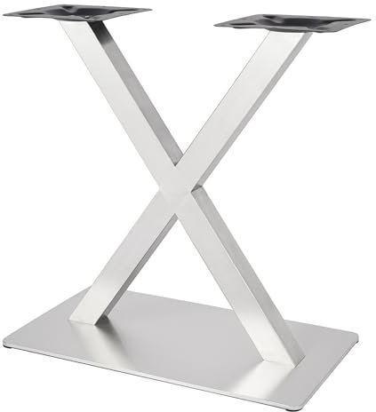 lalaleny Tischbeine Edelstahl Tischgestell V-Form/X-Form Tischkufen Tischfuß Tischuntergestell für Couchtische, Esstische (X Form, 72cm)