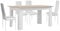 S & S Saldos y Stocks Pack Mesa de Comedor o Cocina Blanco y Cambria + 4 Sillas en Polipiel/Metal Blanco
