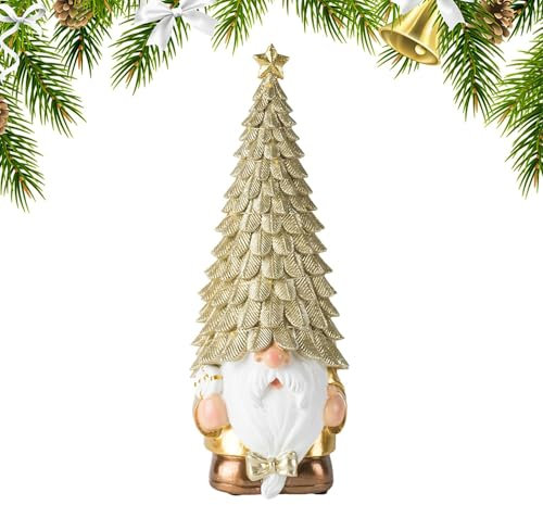 Personaggi nani di Natale – Figure nane luminose, oggetti da collezione nani in resina | Decorazione da tavolo nano di Natale per casa, scrivania