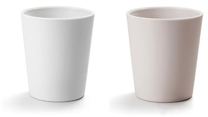 RabyLeo Mundwasserbecher Haushaltszahnputzbecher 2-teiliges Set Zahnputzbecher Waschbecher Zahnbecher(gebrochenes Weiß & Hellrosa)