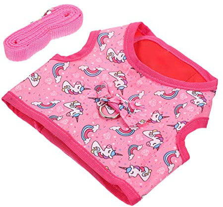 Happyyami 1 Satz Hasenkleidung Hundeleine Ratte Käfig Hundekotschaufel Kaninchen Gebell hasenkostüme Bunny Costume Hasen zubehör Hasenleine verschleißfestes Haustiergeschirr Polyester Rosa