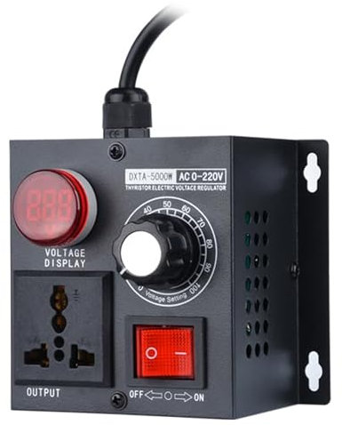 5000W 220V Single-Phase Thyristor Voltage Regulator | Electronic Motor & Fan Speed Controller (Black)