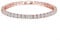 WATEFOER Zirkonia Tennis Armband Damen Silber, 18K vergoldet 4mm Diamant Armbänder für Frauen Mädchen, Kristall Armband Geschenk für Muttertag Geburtstag Valentinstag (Roségold-17cm)