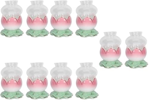 Amosfun 10 Sätze kleine Öllampe Öldiffusor Teelichter Kerzen Kerzenhalter Soja Buddha teelichthalter Buddha-Opferlampe Gelbe Butterlampe flüssige Lampe Winddichte Öllampe Keramik