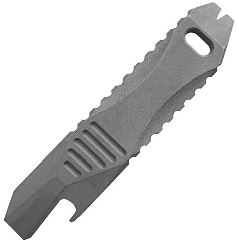 Cool Hand Titanium EDC Pry Bar with Bottle Opener Nail Puller Portable Outdoor EDC Tool TC4 Titanium Alloy Durable Rustproof Lightweight Multitool Prybar, Stone Washed, 5687-SW