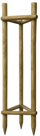TIMBERMIK Baumstütze Komplettset Rankhilfe Baumpfahl ø 6cm Länge: 240 cm Pflanzenhalter 3 x Holzpfosten 3X Schwarze Baumgurte und 6X Halbpalisaden Holzpfahl für Baumbestigung