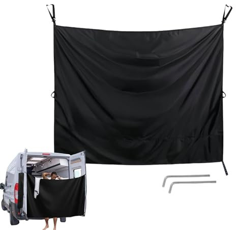 Cortinas De Ducha De Puerta Trasera De RV | Protección De Bloqueo De Luz De Sunshade Ajustable con Ganchos Magnéticos | Cortinas De Privacidad De Divisor De Automóvil Reutilizable para Acampar