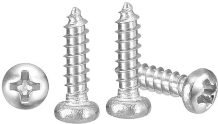 METALLIXITY Phillips Pan Head Self Tapping Screws(M2x8) 50Pcs, 316 Stainless Steel Self Drilling Screw for Metal Wood Plastic, for Cabinet Wall Shutter Plate Rock Furniture, Silver Tone
