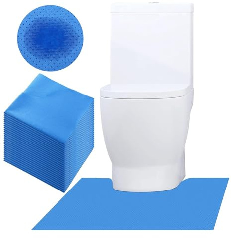 Exogio 25 Stück Einweg-Toilettenmatten in U-Form, WC Bodenschutz, Desodorierende Bodenmatte für das Töpfchentraining, rutschfeste WC-Vorleger Pad für ältere Urinenz, Badezimmerboden