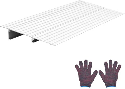 VEVOR Rampa de Umbral Elevación de 5,08 cm, Rampa de Aleación de Aluminio para Bordillos Entrada, Capacidad de Carga de 363 kg, para Sillas de Ruedas, Scooters, Sillas Eléctricas, Escaleras de Casa