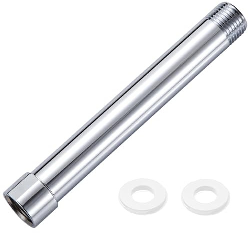 SANTUO Shower Arm Extension, 6 Inch Shower Head Extension Arm, G1/2 Stainless Steel Shower Extension for Fixed Showerhead, Brushed Nickel Finish for Bathroom