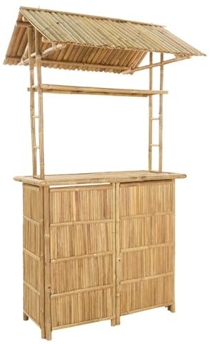 vidaXL Outdoor Bartisch Natur 115 x 95 x 214 cm Bambus