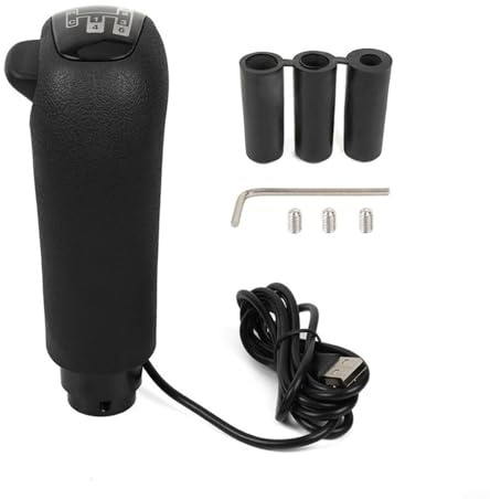 Nexbrill PC Racing Simulator Gear Shifter USB Joystick with 3 Adapters and Screws for Logitech G25 G27 G29 G920 for THRUSTMASTER TH8A PXN A10 for ETS2 for ATS Simulation Games 10x20x9cm