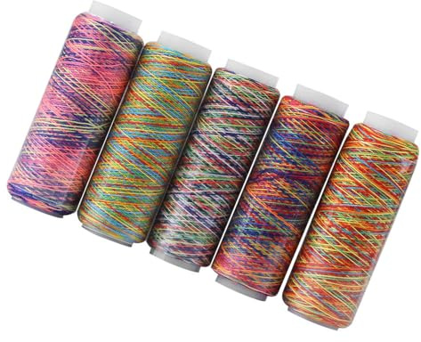 Aumotop Sytrådsspolar 5 St Flerfärgad Gradient Hög Kvalitet Hållbar för Quiltning och Broderihantverk