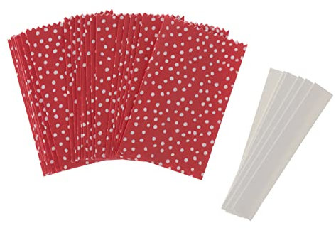 Rico Design Papiertüten Sterne-Set klein Punkte Rot Papiersterne Sterne Papierbasteln