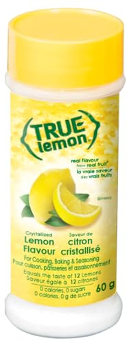 True Lemon®, Crystallized Lemon, 2.12 oz (60 g), True Citrus | 0 calories, no sodium, non-GMO, gluten free, kosher, for marinades, recipes and seasoning, easy-to-use shaker format