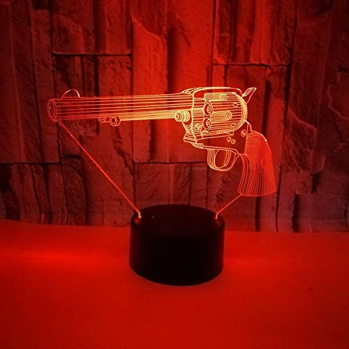3D Pistole Optical Illusions LED Lampen Tolle 7 Farbwechsel Berühren Tabelle Schreibtisch-Nacht Licht Mit USB-Kabel für Schlafzimmer Geburtstagsgeschenke Geschenk