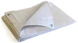 KALEMBAL Bâche de protection 3x4 m - Translucide - Résistante - Etanche - Anti-UV - Oeillets