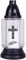 HS Candle Grableuchte aus Glas (24 cm) mit Kreuz inklusiv Kerze - Design Brava weiß