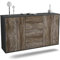 Dekati Sideboard Pembroke Pines hängend (136x77x35cm) Korpus anthrazit matt - Front Holz-Design Treibholz - Push to Open - Leichtlaufschienen