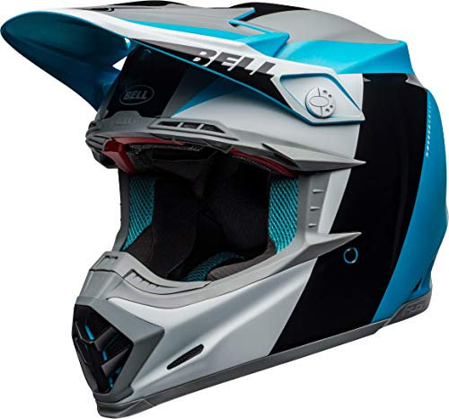 BELL HELMETS Unisex Moto-9 Flex Motorrad-Sturzhelm, Weiß/Schwarz/Blau, L