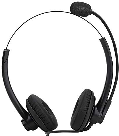 Topiky Call Center Headset, A26-RJ Call Center Customer Service Headset RJ11 Crystal Head Telephone Double Noise Canceling Headphone