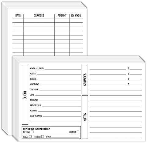 Customer Information Card – Beautician, Nail, Hairdresser Cosmetologist Customer Client Contact Profile Record Cards | Printed on Premium Cardstock | 5 x 8 Inches | 50 per Pack