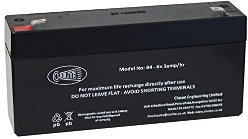 Clulite 6v 2.8amp/hr SLA Battery,Black