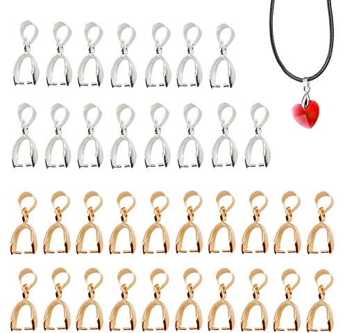 Sweieoni Anhängerschlaufe 100 Stück Anhängerschlaufe Ösen Anhänger Kettenverschluss Clip DIY Zubehör Anhängerschlaufe Anhänger für Charms, 2 Farben