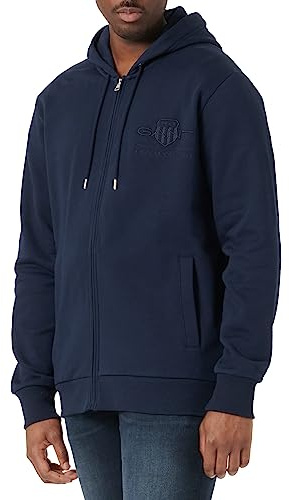 Gant Herren Reg Tonal Shield Full Zip Hoodie Kapuzenpullover (1er Pack)